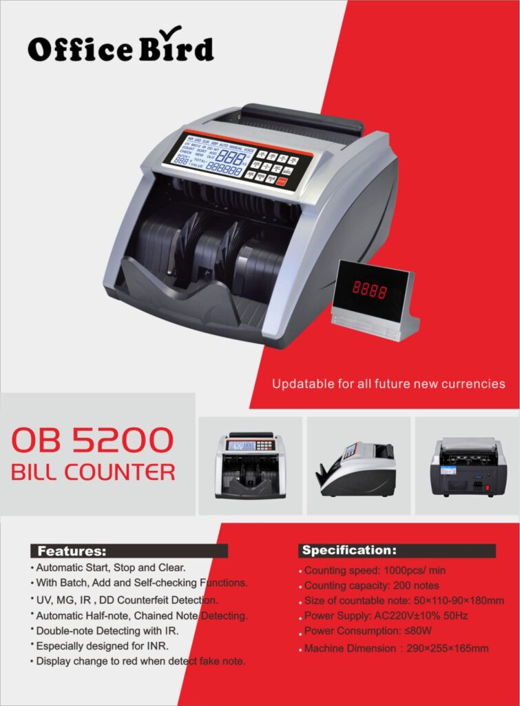 Office Bird manual Currency Counting Machine